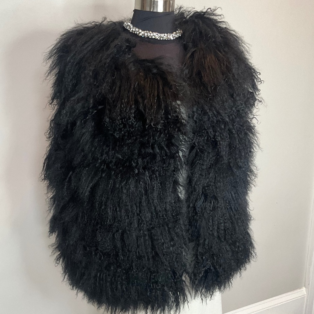 ** Genuine Mongolian Lamb Fur Vest **